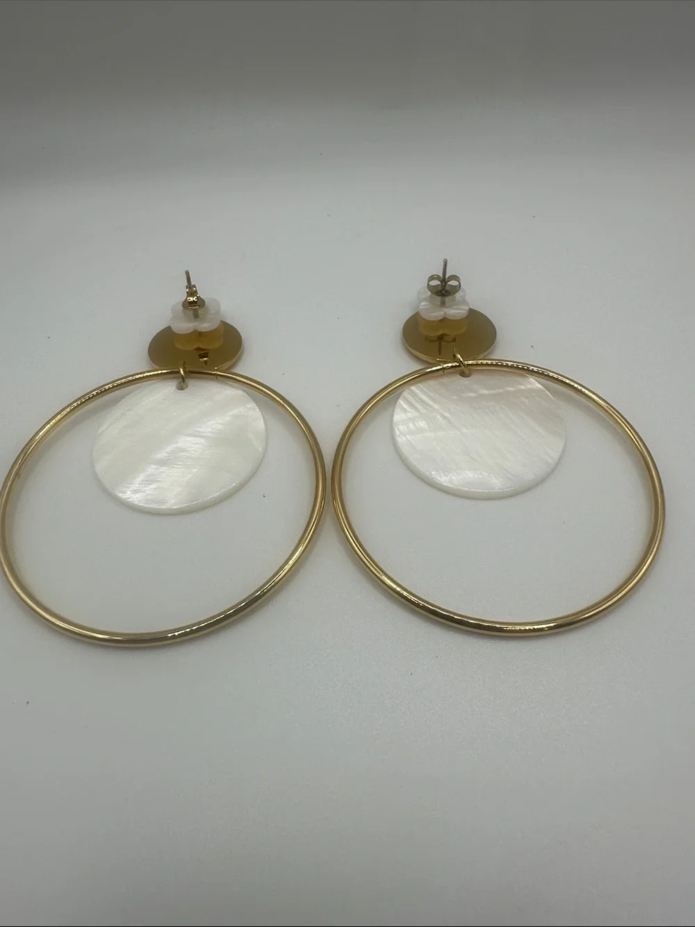 Fashion Jewelry Gold Textured Disc Hoop Earrings